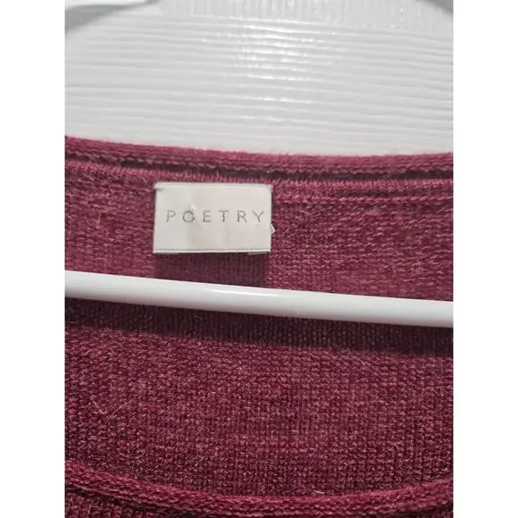 Poetry Alpaca Wool Knit Dress Plum Layered Hem Cottagecore UK 12 US 8 Pink  Plaid - threedaughtersproperties.com